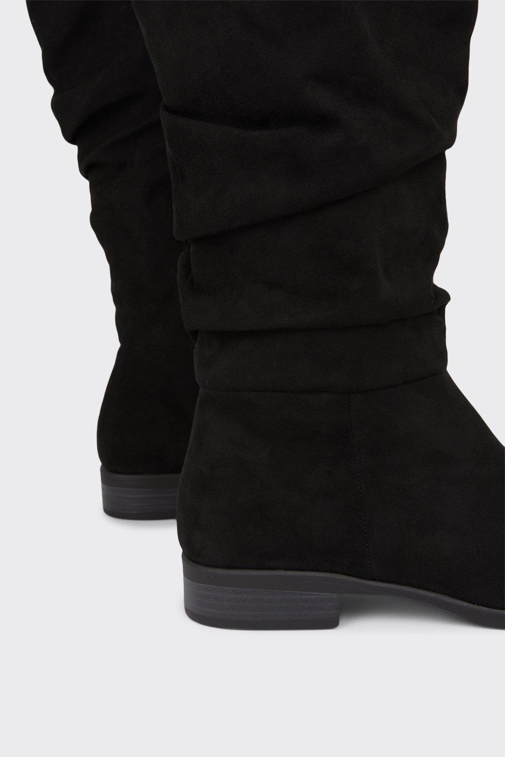 Flat ruched hot sale boots